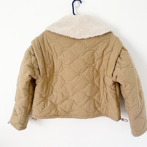 NWOT ASTR The Label Nadine Quilted Faux Shearling Jacket in Khaki - Picture 11 of 16